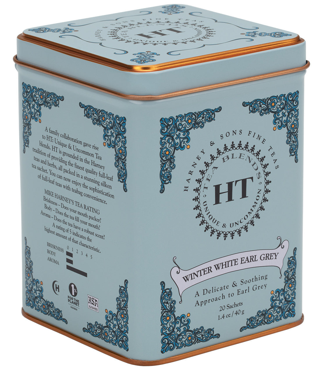 Winter White Earl Grey, HT Tin of 20 Sachets - Sachets HT Tin of 20 Sachets - Harney & Sons Fine Teas